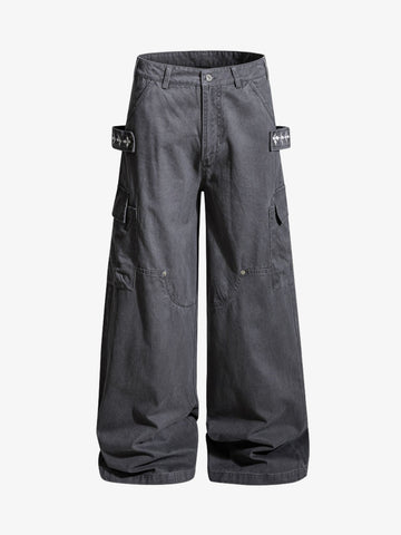 Vintage Strap Detail Carpenter Pants