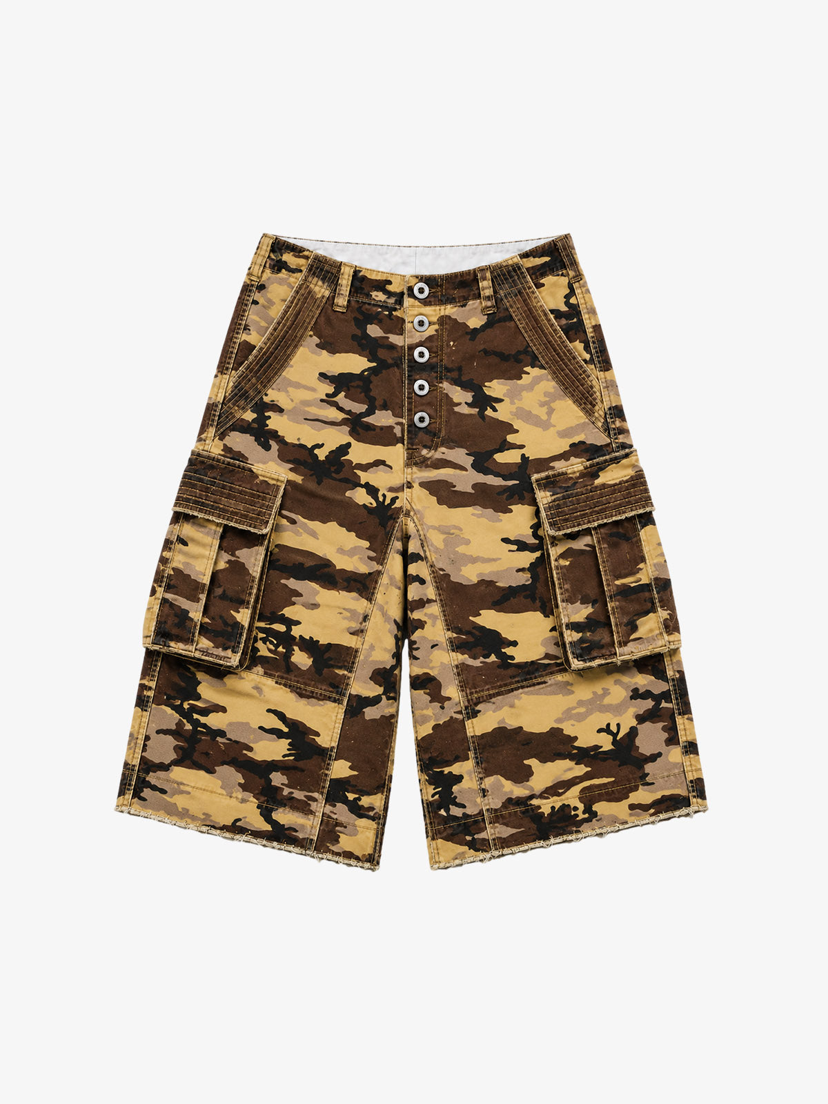 Five-Button Camo Cargo Shorts