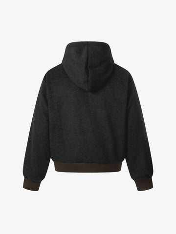Retro Reversible Fleece Lined Zip-up Hooded Jacket 