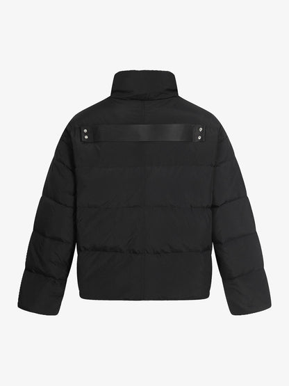 Vintage Asymmetric Zip High-Neck Puffer Jacket 