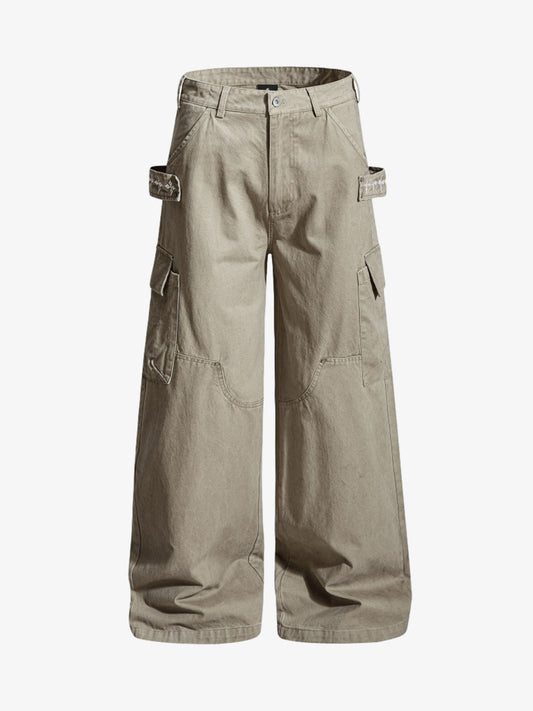 Vintage Strap Detail Carpenter Pants