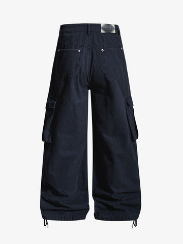 Ruched Cuffs Curved Cargo Pants