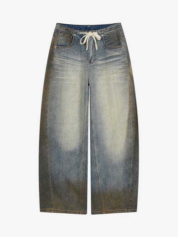 Skull Graphic Distressed Baggy Jeans