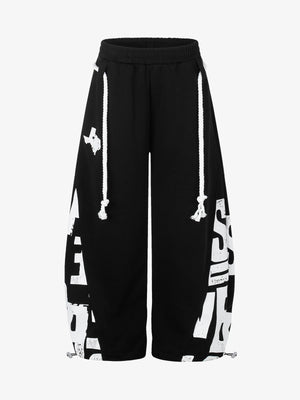 Streetwear Graffiti Drawstring Baggy Sweatpants