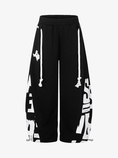 Streetwear Graffiti Drawstring Baggy Sweatpants
