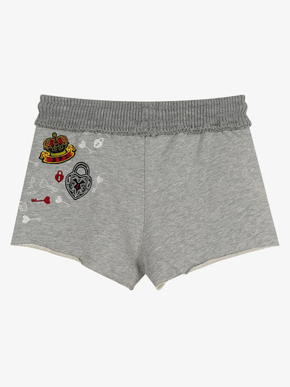 Embroidered Raw Hem Mini Shorts