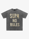 Washed Tape Collage “No Rules” T-Shirt 