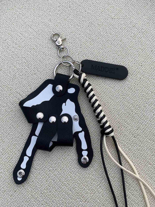 Punk Skull Hand Braided Keychain