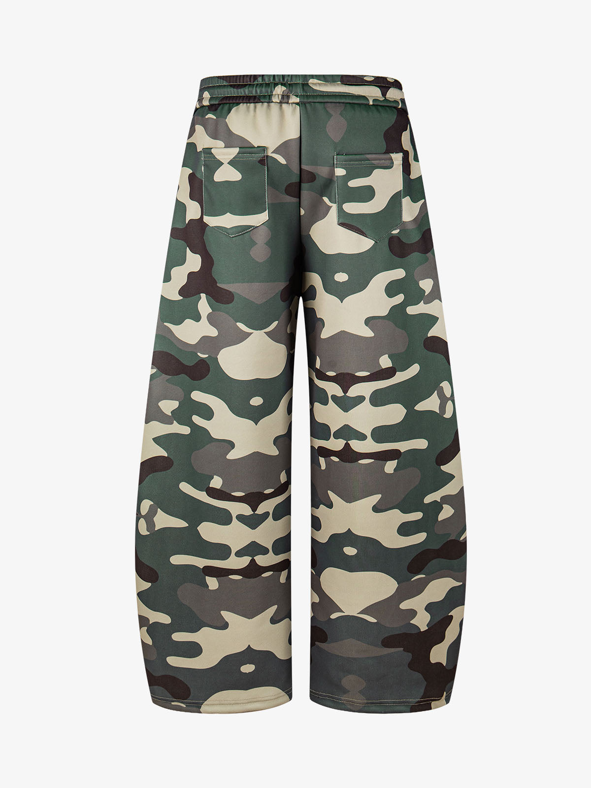 Music Note Graphic Camo Patchwork Baggy Sweatpants