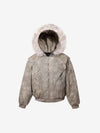 Washed Patchwork Contrast Bomber Jacket 
