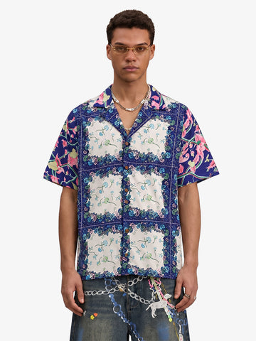 French Tulip Tile Cuban Shirt