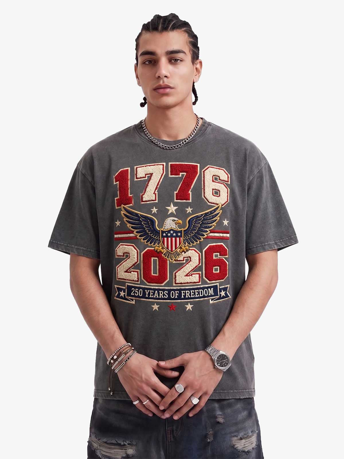 Towel Embroidery Washed Vintage T-Shirt