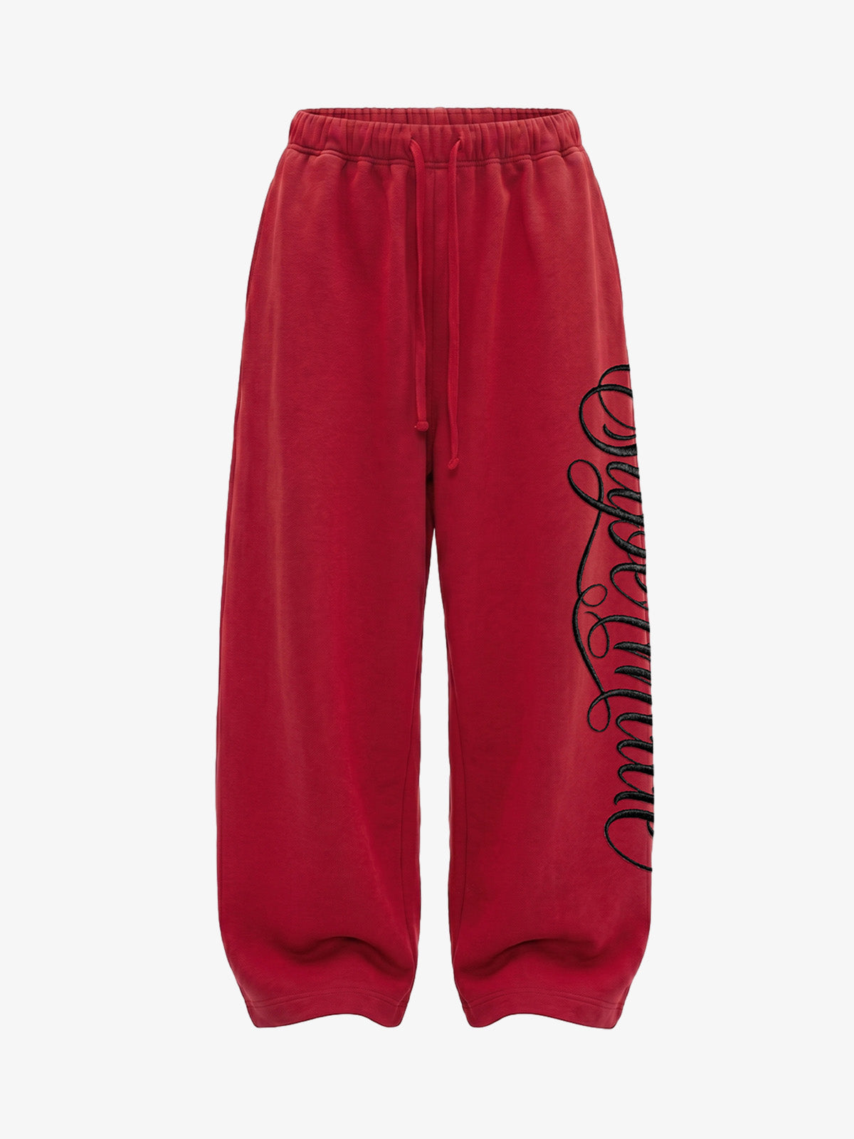 Fleece Jogger Pants with Embroidered Script Detail