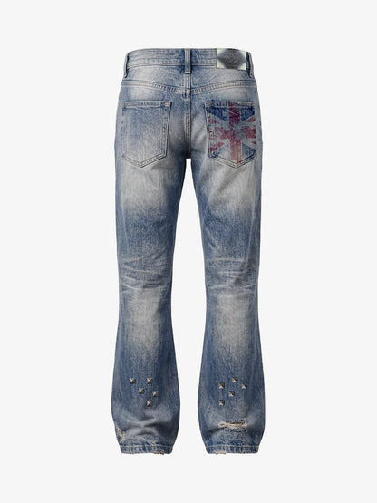 Studded Flag Bootcut Jeans