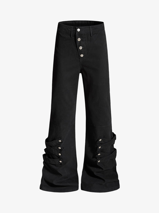 Detachable Multi-Button Flared Casual Flare Pants