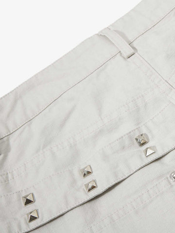 Detachable Back Panel Riveted Pants
