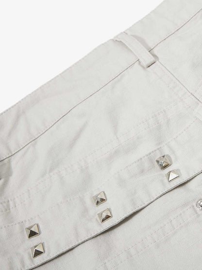 Detachable Back Panel Riveted Pants