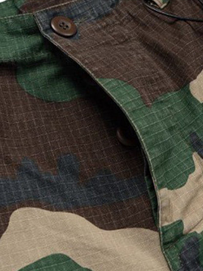 Vintage Camo Frayed Hem Cargo Shorts
