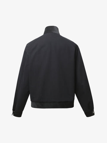 Patchwork PU Cropped Workwear Jacket