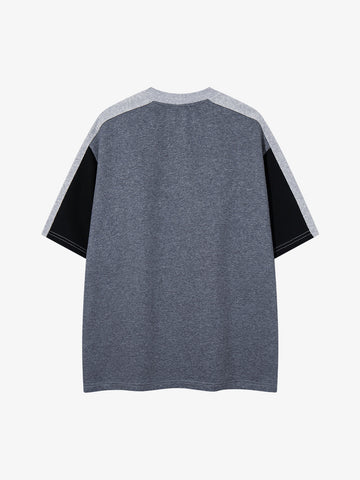 Embroidered Patchwork Collar Graphic Tee