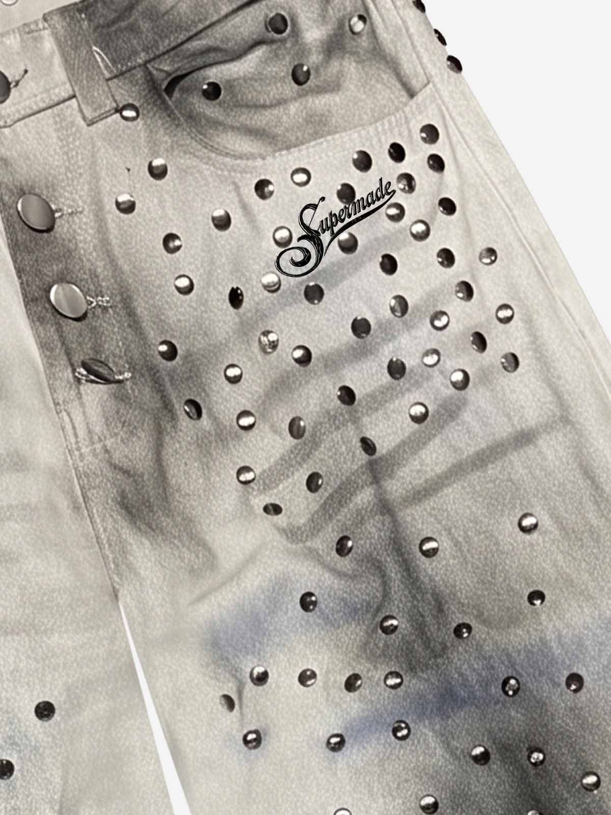 Scorpion Studded Acid Wash Jeans
