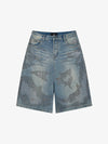Mountain Motif Bermuda Shorts
