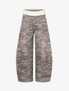 Contrast Waist Camo Cargo Pants