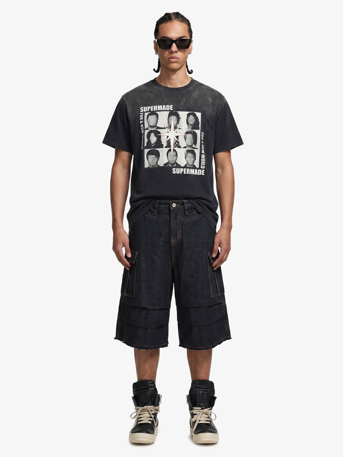 Vintage Contrast Stitch Cargo Shorts 