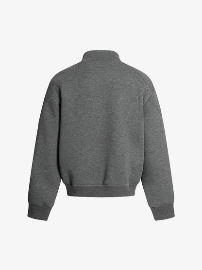 Panel Cut Stand Collar Zip Up Jacket 