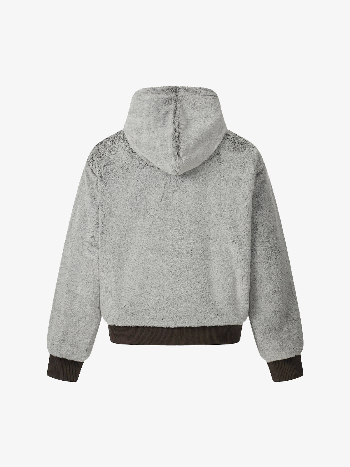 Retro Reversible Fleece Lined Zip-up Hooded Jacket 