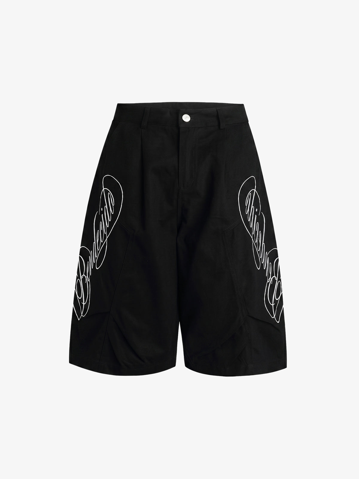 Embroidered Multi-Pocket Cargo Capri Pants