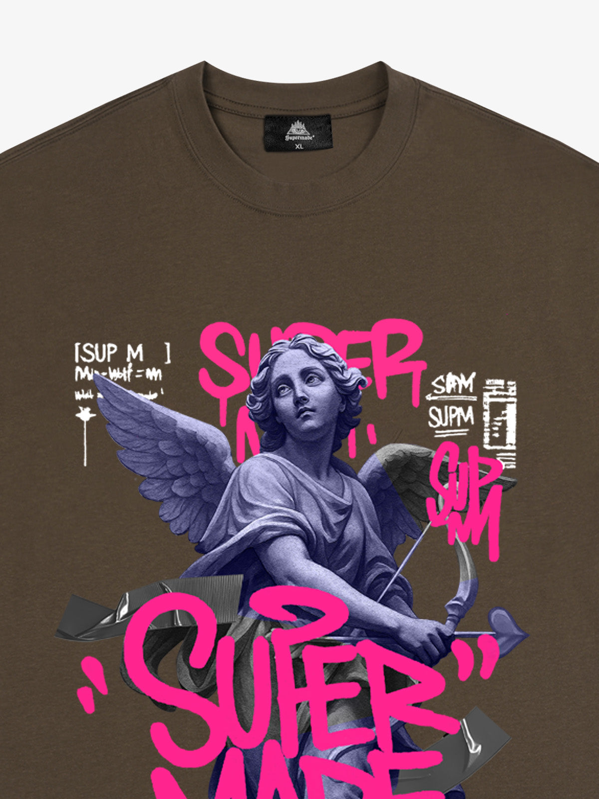 Street Pink Lucky Angel Graphic Design T-Shirt 