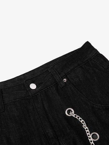 Vintage Eyelet Chain Baggy Jeans 