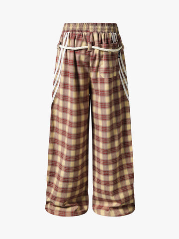 Plaid Patchwork Pants