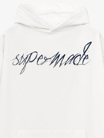 Metallic Script Letter Cross Graphic Hoodie 