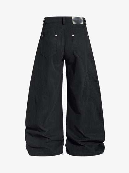 Embroidered Star Curved Seam Pants