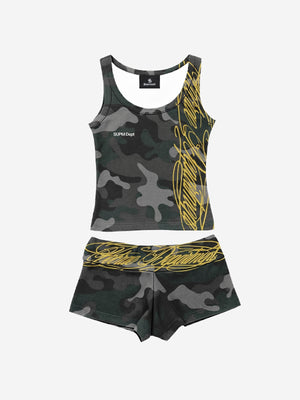 Y2K Camo Graffiti Tank Set