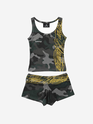 Y2K Camo Graffiti Tank Set
