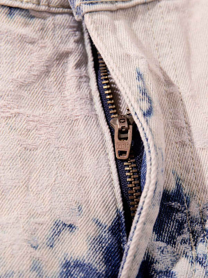 Vintage Ombré Acid Wash Wide-Leg Jeans 