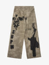 Original Large Cross Angel Print Distressed Jeans - 2552 