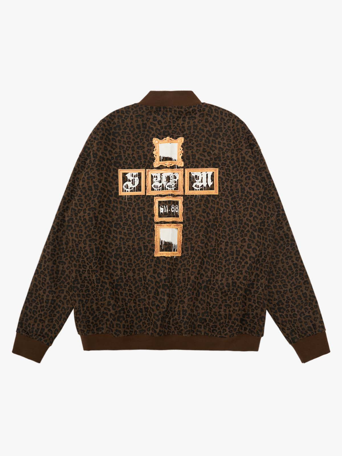 SUPM Letter Graffiti Cross Frame Leopard Print Set 
