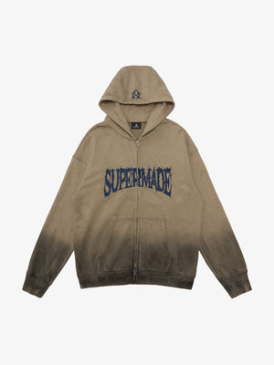 SUPERMADE Thorn Embroidery Zip Hoodie 