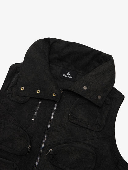 Heavy-Duty Multi-Pocket Multi-Zipper Vest 