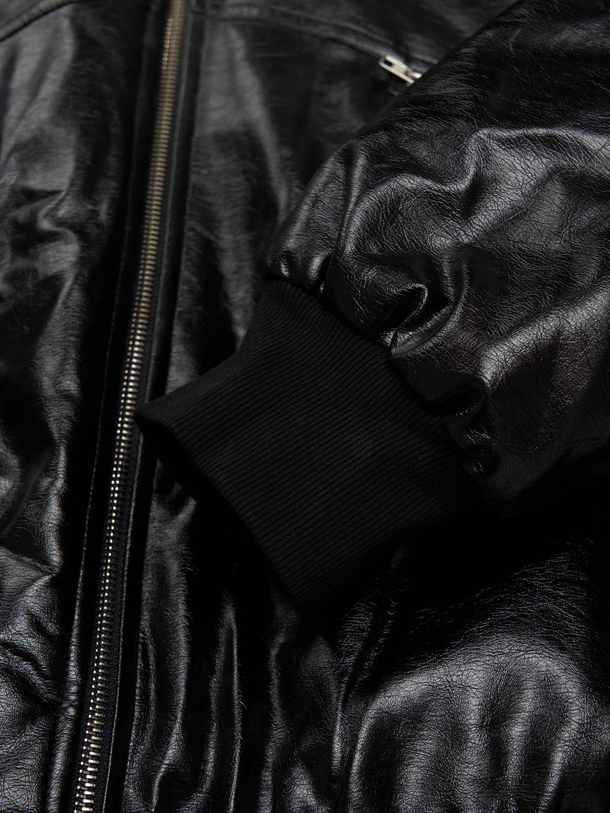 Multi-Zip Fur Hooded Leather Jacket 