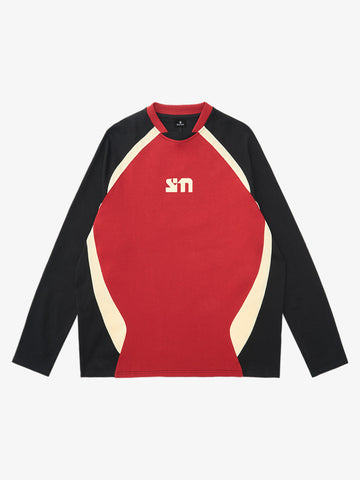 Original Retro Contrast Color Long-Sleeved T-Shirt 