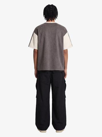 Jersey Deconstructed Contrast Color Stitching Print T-shirt - 2407 