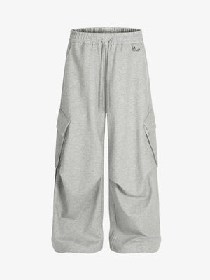 Wrinkled Detail Multi-Pocket Cargo Sweatpants 