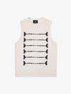 Black Knit Sleeveless Vest with Contrast Frog Closure Detail