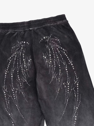 Distressed Wing Stud Baggy Sweatpants