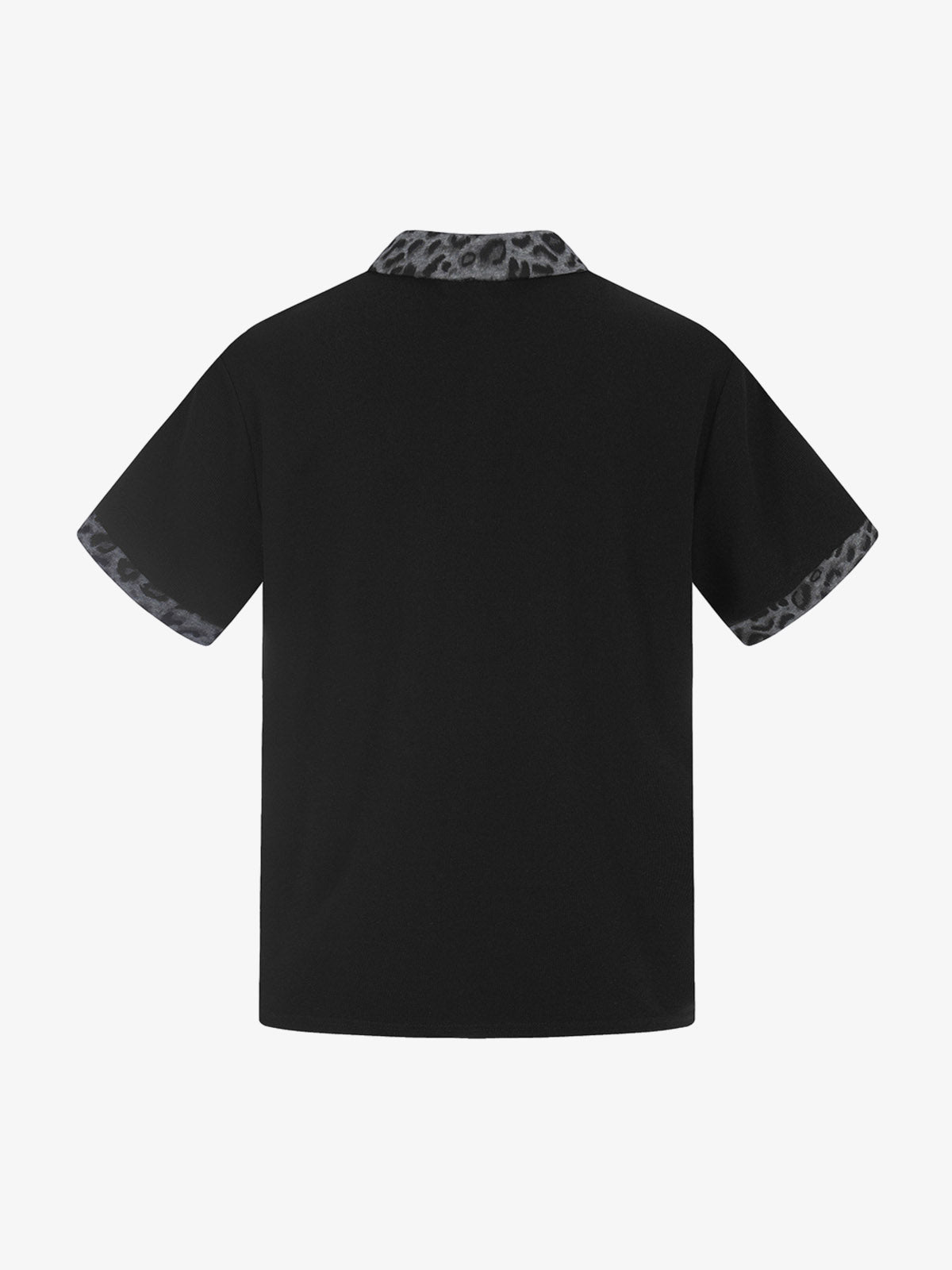 Rock Grunge Aesthetic Leopard Patchwork Polo Shirt